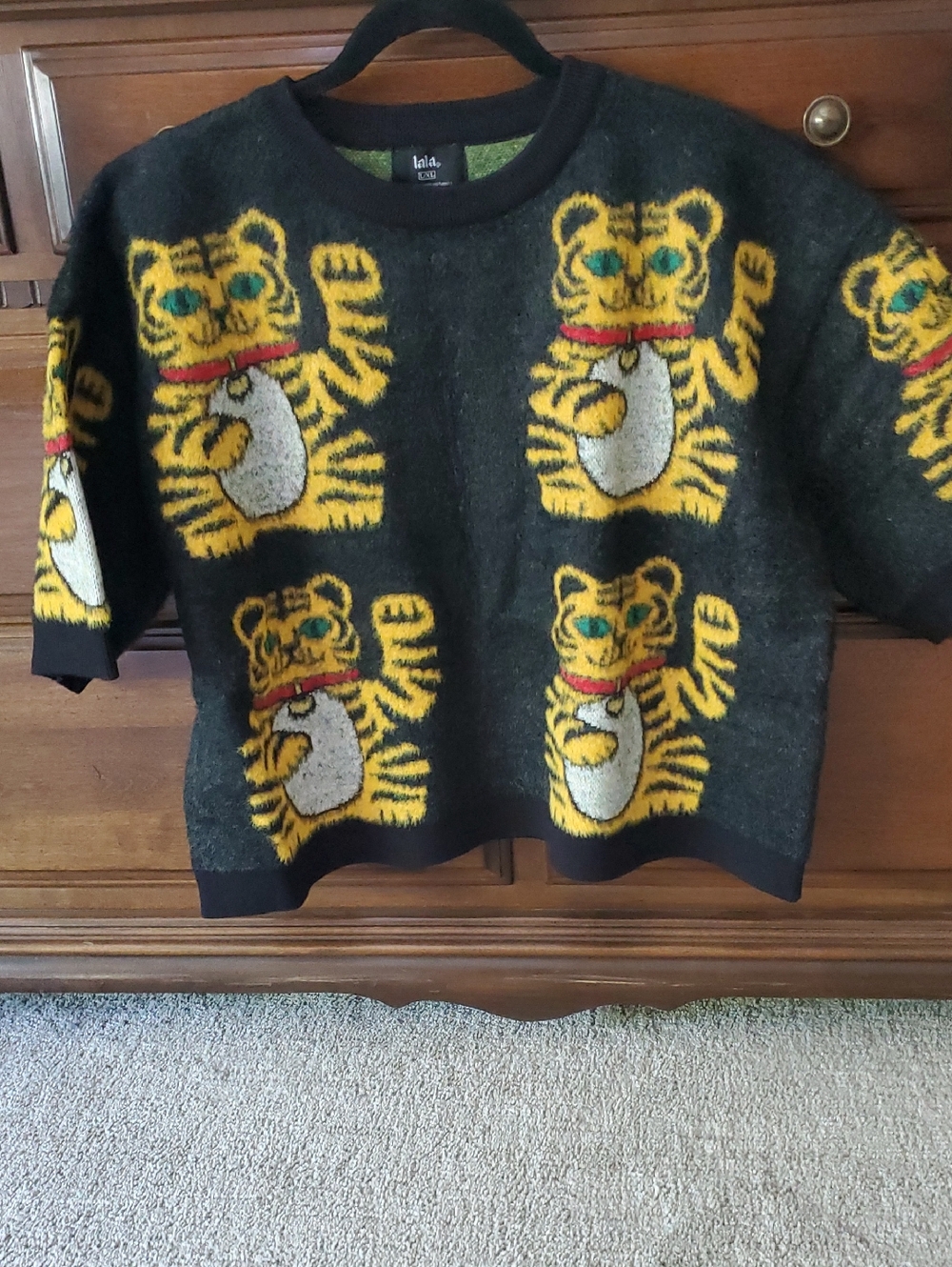 Dressed In LALA Lucky You Tiger Motif Sweater - Picture 6 of 7
